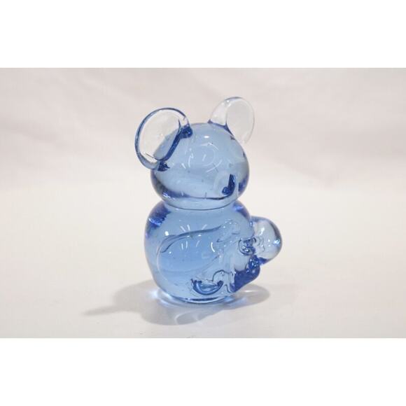 Blue Glass Koala Teddy Panda Bear Small Paperweight Cottagecore MCM - Picture 2 of 10